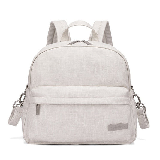 PEBBLE Vegan Leather Diaper Bag Backpack in Texture Print - Beige
