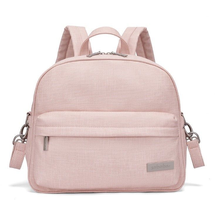 PEBBLE Vegan Leather Diaper Bag Backpack in Texture Print - Lightgray