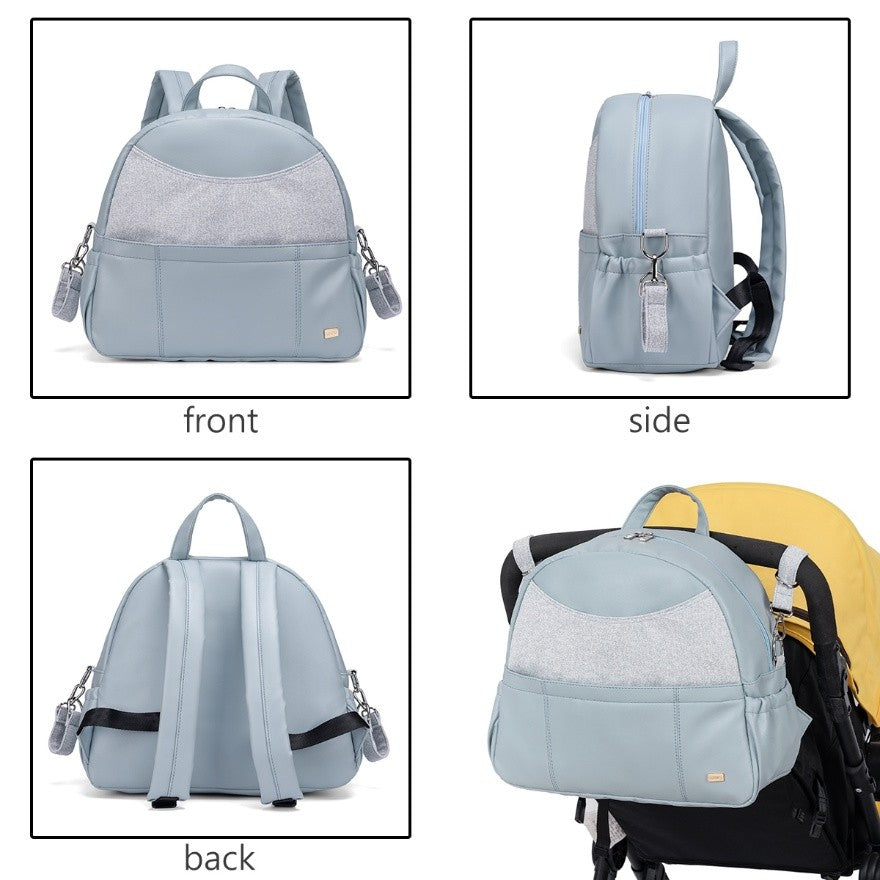 SERENE Vegan Leather Diaper Bag Backpack - Blue