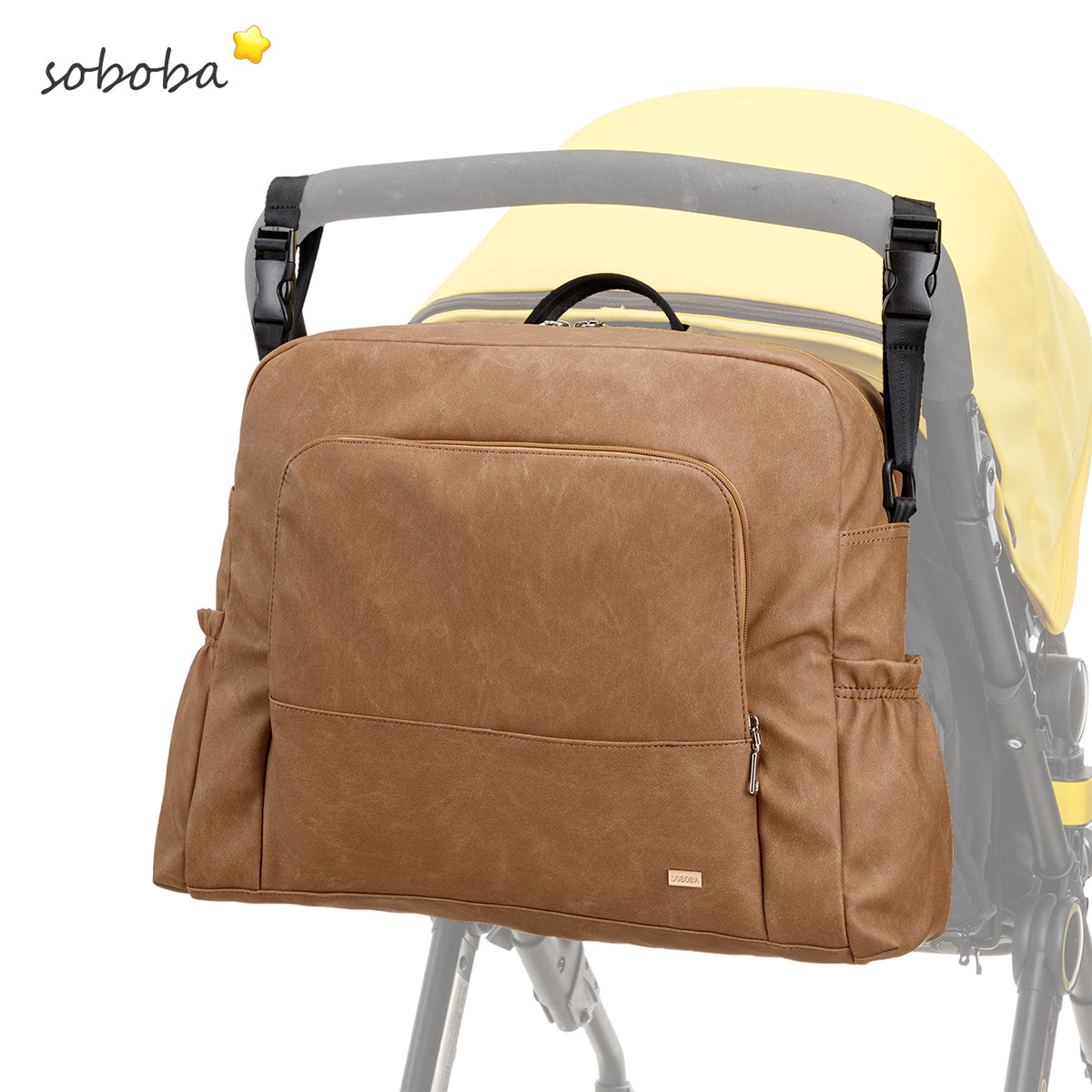 URBAN Vegan Leather Diaper Bag Backpack - Brown