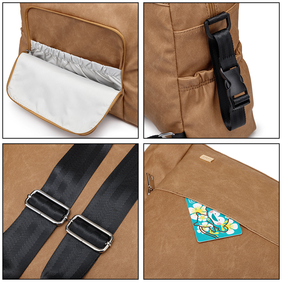 URBAN Vegan Leather Diaper Bag Backpack - Brown