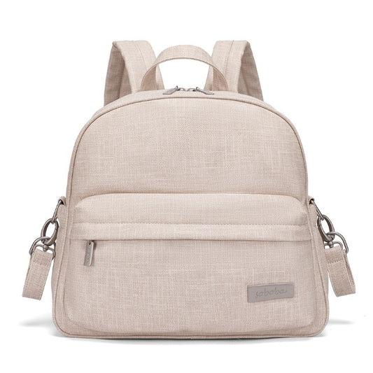 PEBBLE Vegan Leather Diaper Bag Backpack in Texture Print - Apricot