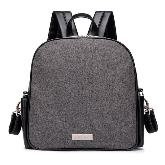 MIST Vegan Leather Diaper Bag Backpack - Black