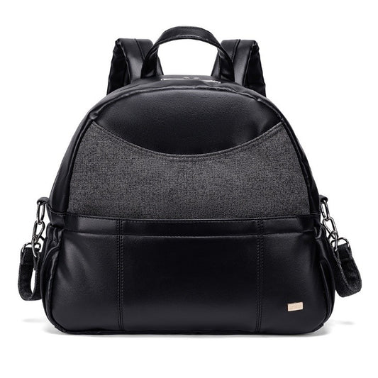 SERENE Vegan Leather Diaper Bag Backpack - Black