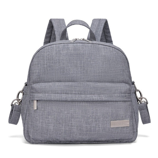 PEBBLE Vegan Leather Diaper Bag Backpack in Texture Print - Darkgray