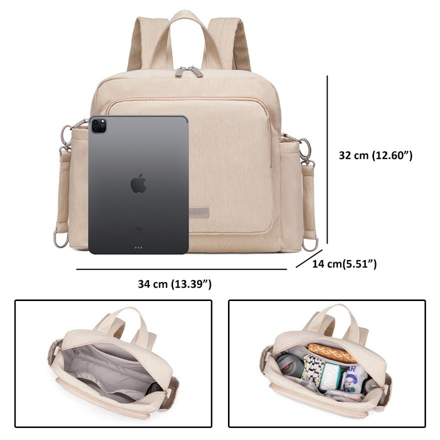 ECHO Polyester/nylon Diaper Bag in Denim Texture Print - Khaki