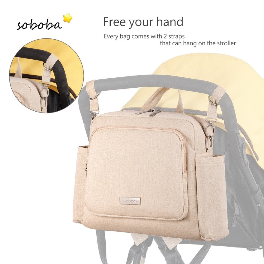 ECHO Polyester/nylon Diaper Bag in Denim Texture Print - Khaki