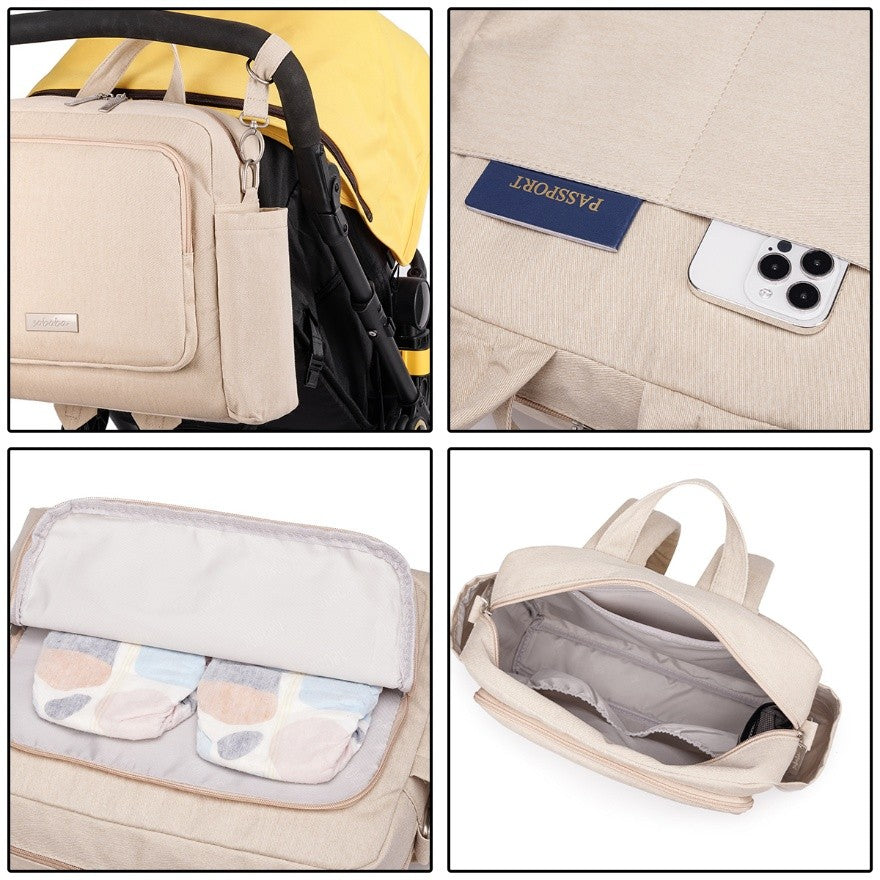 ECHO Polyester/nylon Diaper Bag in Denim Texture Print - Khaki