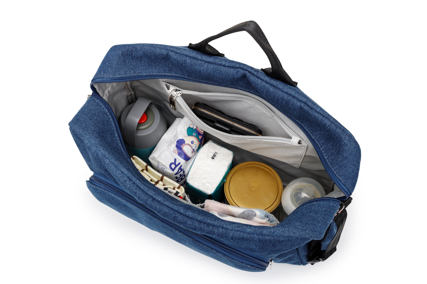 URBAN Polyester/nylon Diaper Bag Backpack in Denim Texture Print