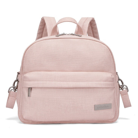 PEBBLE Vegan Leather Diaper Bag Backpack in Texture Print - Pink
