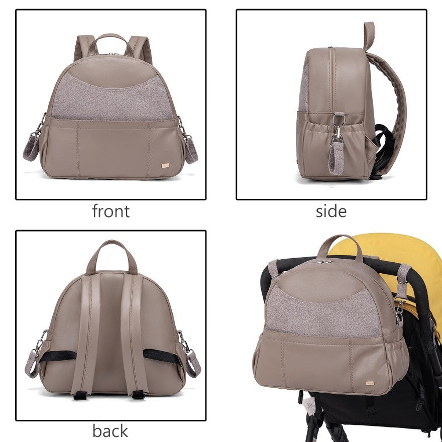 SERENE Vegan Leather Diaper Bag Backpack - Chocolate
