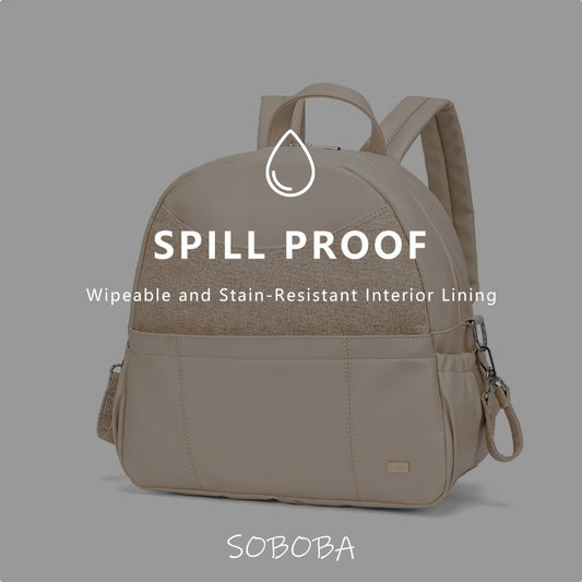 SERENE Vegan Leather Diaper Bag Backpack - Chocolate